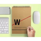 Spirale įrištas A4 bloknotas su viršeliu, 100 lapelių