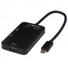 C tipo aliuminio daugialypės terpės adapteris (USB-A/C tipo/HDMI)