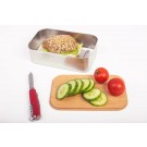 Nerūdijančio plieno pietų dėžė „Miško piknikas“ su bambuko medienos dangteliu,  185 x 110 x 54 mm 