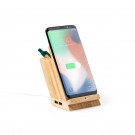 Bambuko belaidis įkroviklis 5W, 4 USB HUB 2.0, PEN HOLDER, TELEFONO STANGA 