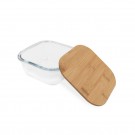Reklaminė atributika su logotipu (Glass lunch box 350 ml, bamboo lid | Aaron)