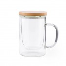 Reklaminė atributika su logotipu (Glass mug 450 ml with infuser and lid)