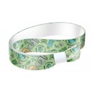 Ekologiška renginio apyrankė 15mm, baltas plastikinis užsegimas A48 (nenuimamas), su Jūsų vienpuse spauda