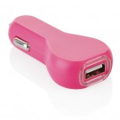USB automobilinis įkroviklis, rožinis