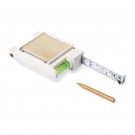 Reklaminė atributika su logotipu (Wheat straw measuring tape 3m, spirit level, memo pad, ball pen)