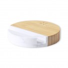 Reklaminė atributika su logotipu (Bamboo wireless charger 15W, phone stand)