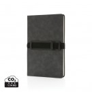 Verslo dovanos: (en:Deluxe hardcover PU notebook A5 with phone and pen holder)