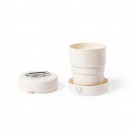 Reklaminė atributika su logotipu (Foldable travel mug 220 ml with carabiner clip)