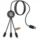 Reklaminė atributika: SCX.design C36 3-in-1 rPET light-up logo extended charging cable with round bamboo casing
