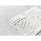 Sulenkta reklaminė skrajutė, DL, horizontali, dydis: 210x99 mm, 250 g