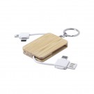 Reklaminė atributika su logotipu (Charging cable, bamboo keyring)