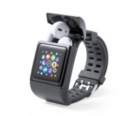 Reklaminė atributika su logotipu (Activity tracker, wireless multifunctional watch, wireless earphones)