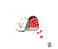 Becukrės mėtinės pastilės širdelės formos dėžutėje su Jūsų reklama