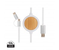 Verslo dovanos: (en:3-in-1 cable with 5W bamboo wireless charger)