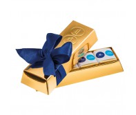 Aukso luito formos šokolado dėžutė su Jūsų reklama