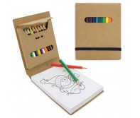 Spalvinimo užrašų knygutė + 12 spalvotų  pieštukų