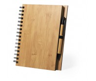 Bambuko užrašų knygelė A5, rutulinis rašiklis
