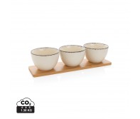 Verslo dovanos: (en:Ukiyo 3pc serving bowl set with bamboo tray)