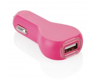 USB automobilinis įkroviklis, rožinis