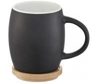 Hearth 400 ml keramikinis puodelis su mediniu padėkliuku/puodeliu