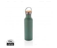 Verslo dovanos: (en:Modern stainless steel bottle with bamboo lid)