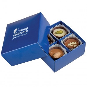 Išskirtinės kokybės šokoladai dėžutėje su Jūsų reklama