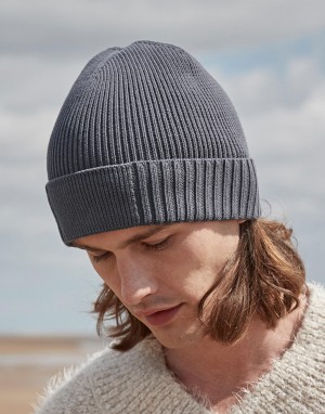 Drabužiai reklamai (Organic Cotton Engineered Patch Beanie), Beechfield B438N