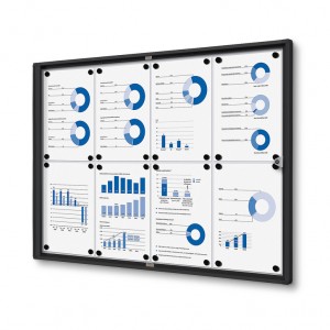 Vidaus užrakinama vitrina Economy juoda 8x A4