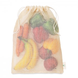 Medvilninis, tinklinis maišelis vaisiams ir daržovėms (be popierinės įmautės), 30x40cm