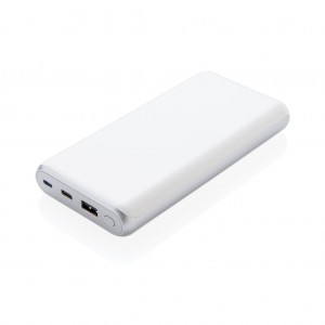 Ultra fast 20,000 mAh POWERBANK su PD, baltos spalvos