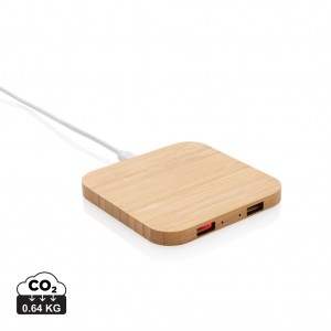 Verslo dovanos: (en:Bamboo 5W wireless charger with USB)