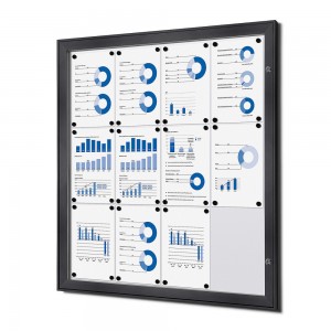 Vidinis užrakinamas vitrina sidabrinė 12x A4 RAL7016