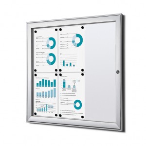 Vidinis užrakinamas vitrina sidabrinė B1 priešgaisrinė 6x A4