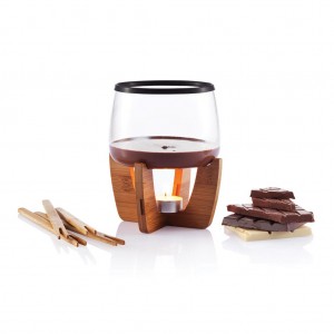 Cocoa šokolado fondiu rinkinys, juodos spalvos
