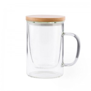 Reklaminė atributika su logotipu (Glass mug 450 ml with infuser and lid)