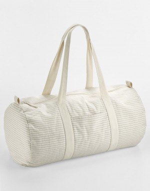 Drabužiai reklamai (Striped Organic Cotton Barrel Bag), Westford Mill W258