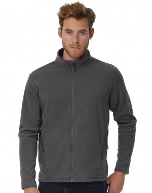 Vyriškas flisinis džemperis (striukė) su viso ilgio užtrauktuku, B&C Outerwear FM717
