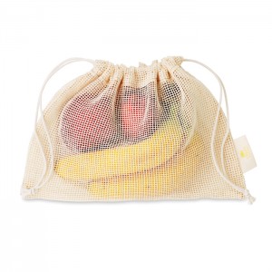 Medvilninis, tinklinis maišelis vaisiams ir daržovėms (be popierinės įmautės), 30x20cm