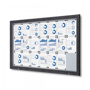 Lauko užrakinama vitrina su dujine spyruokle 21x A4 RAL 7016