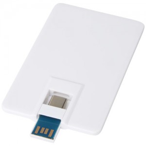 Dviguba plona 32 GB USB laikmena  su C tipo ir USB-A 3.0 įvadais