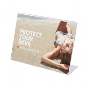 Akrilinis horizontalaus formato A4 stovo meniu laikiklis