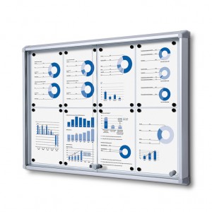 Vidinė užrakinama vitrina su stumdomomis durimis 8x A4