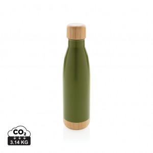 Verslo dovanos: (en:Vacuum stainless steel bottle with bamboo lid and bottom)