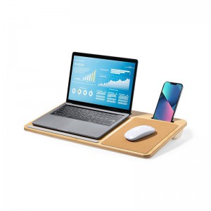 Reklaminė atributika su logotipu (Bamboo desk organizer, laptop stand, phone stand, cork mouse pad)