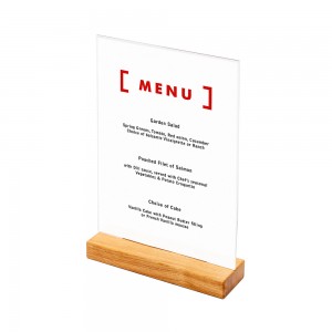 Medinis T formos meniu laikiklis, vertikalus, A4