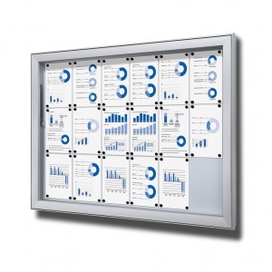 Lauko užrakinama vitrina, ypač gili, 18x A4