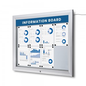 Lauko užrakinama vitrina su apšviestu logotipu 8x A4