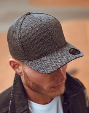 Drabužiai reklamai (Heringbone Melange Cap), Flexfit 6277HM