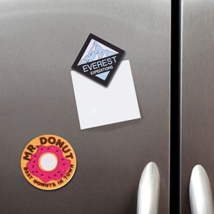 2D dizaino šaldytuvo magnetas iš PVC, su papildoma kortele reklamai , 40x20mm