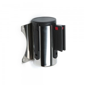 Chromuota barjero lanksti juosta, montuojama ant sienos, su 3 m juoda juosta